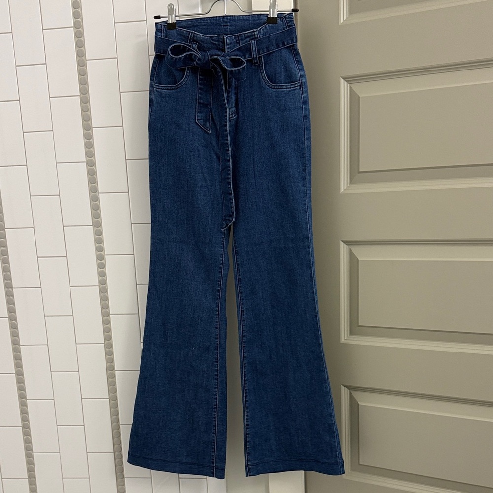 Lulu's Dark Blue Flare Jeans